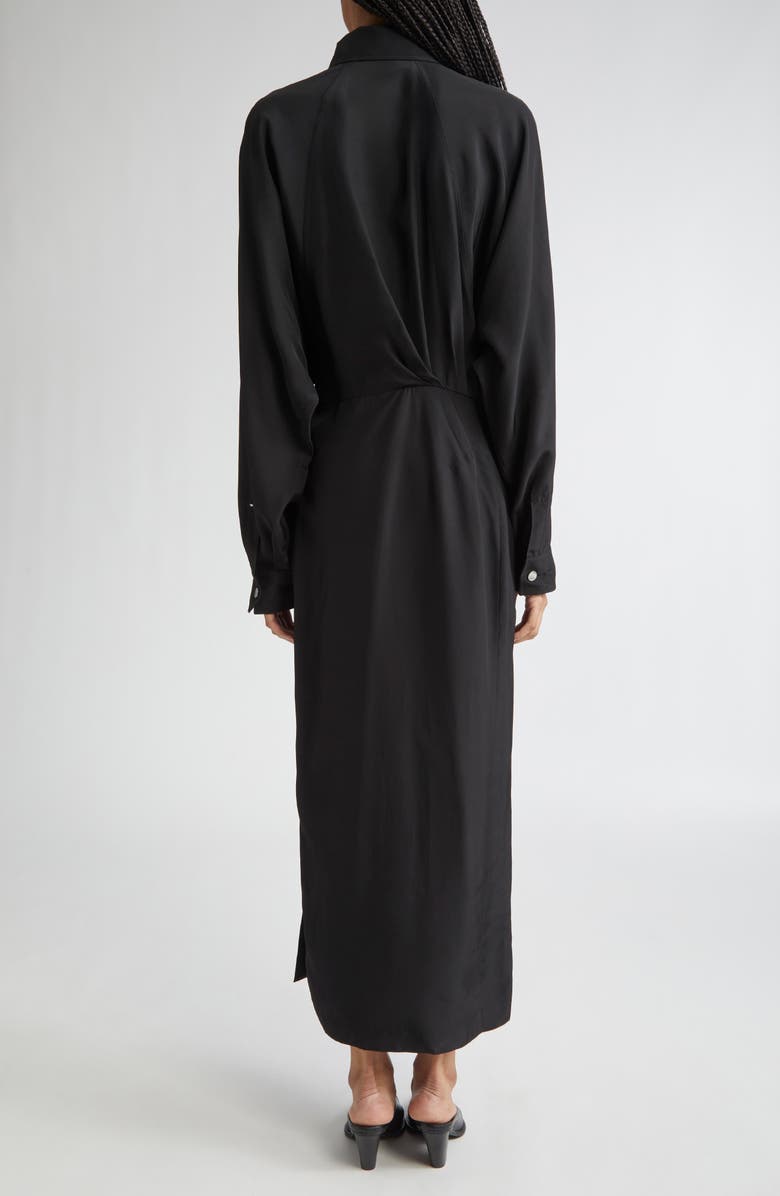 SPORTMAX Maranta Long Sleeve Maxi Shirtdress, Alternate, color, Black
