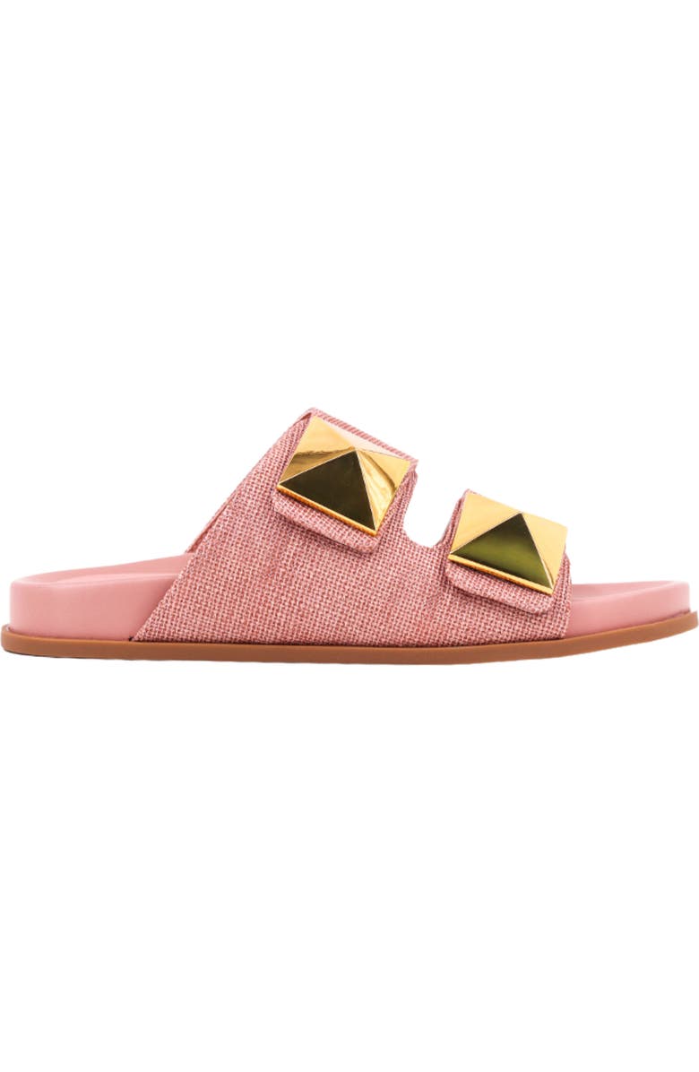 SHUSHOP Bernarda Studded Slide Sandal, Alternate, color, Blush Woven