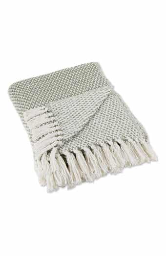 Design Imports Tassel Woven Cotton Throw Blanket
