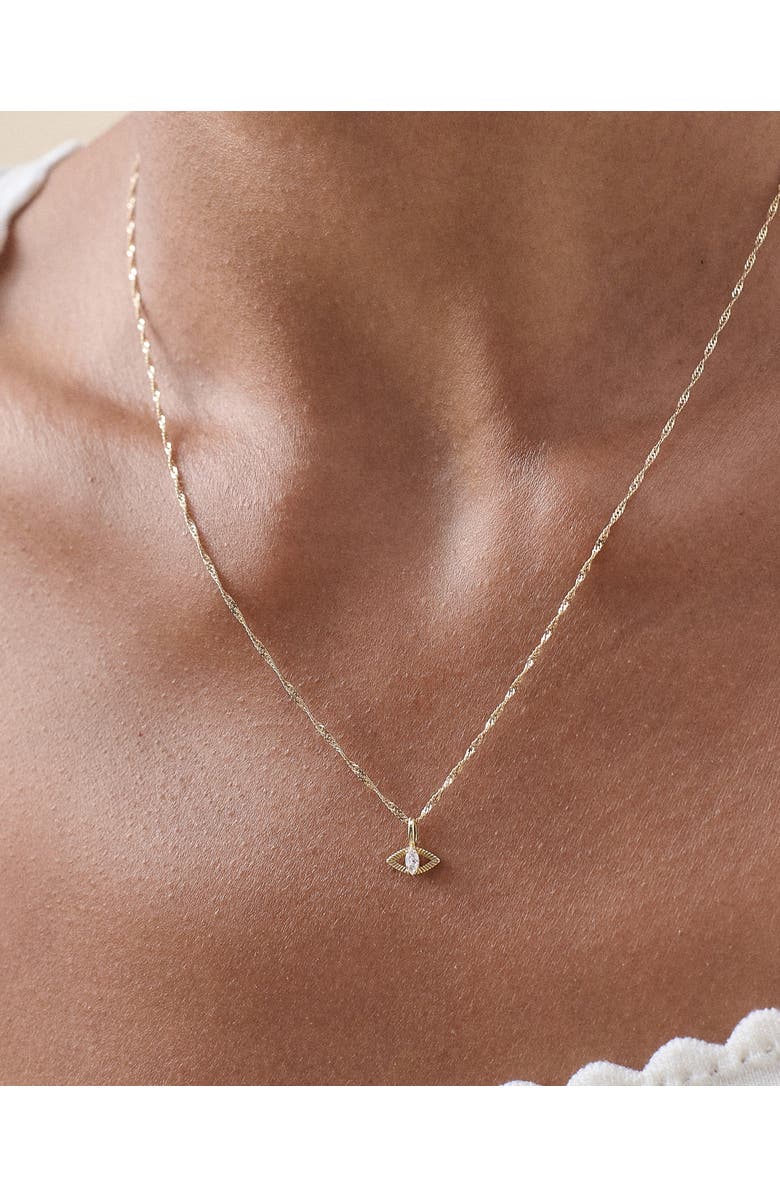 Edge of Ember Evil Eye Diamond Necklace, Alternate, color, Evil Eye