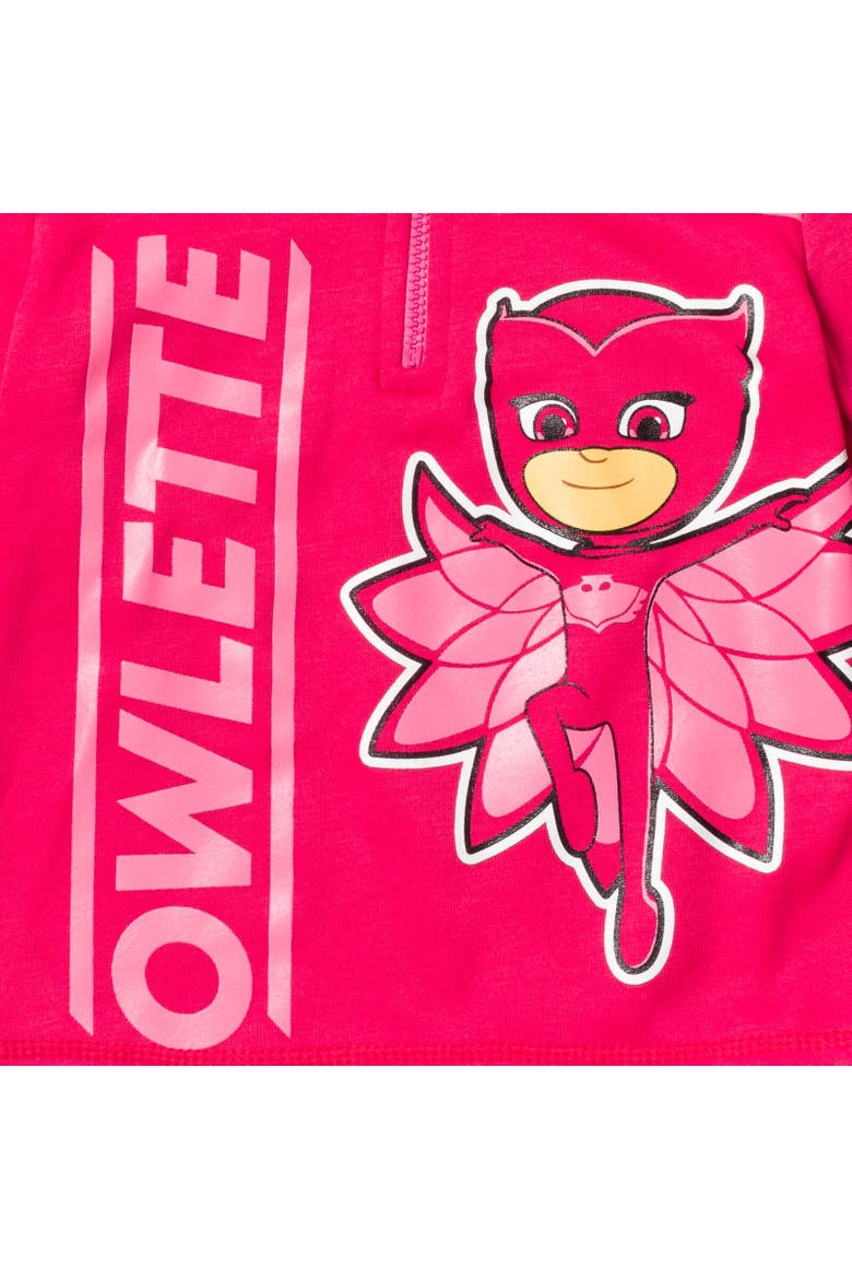 Half Zip Hoodie, Alternate, color, Owlette Pink