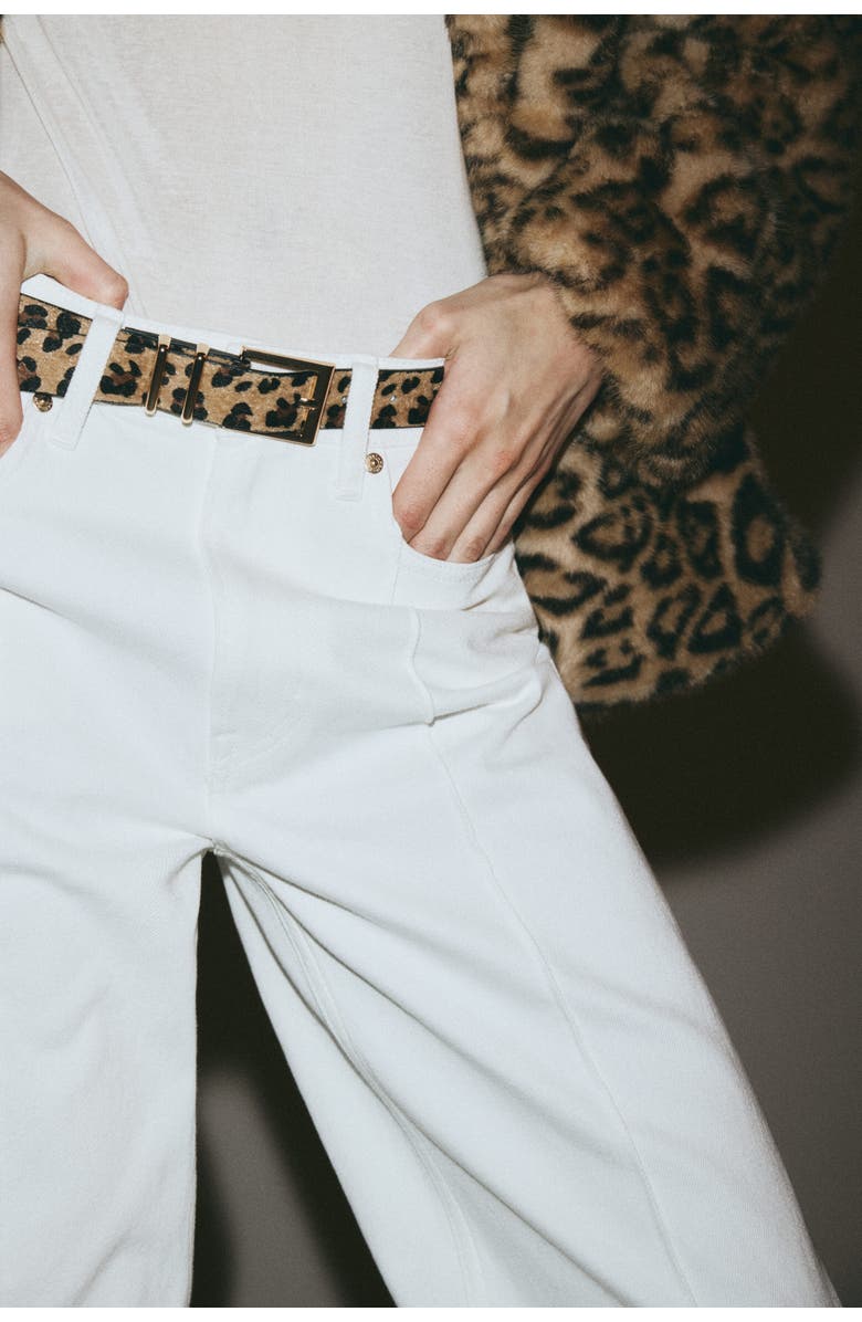 H&M Belted Straight High Jeans, Alternate, color, White