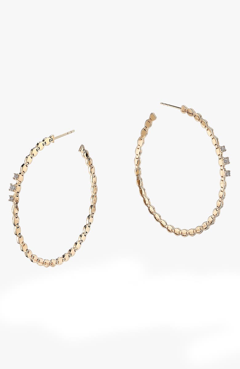 LANA Triple Solo Mega Diamond Hoop Earrings, Main, color, 