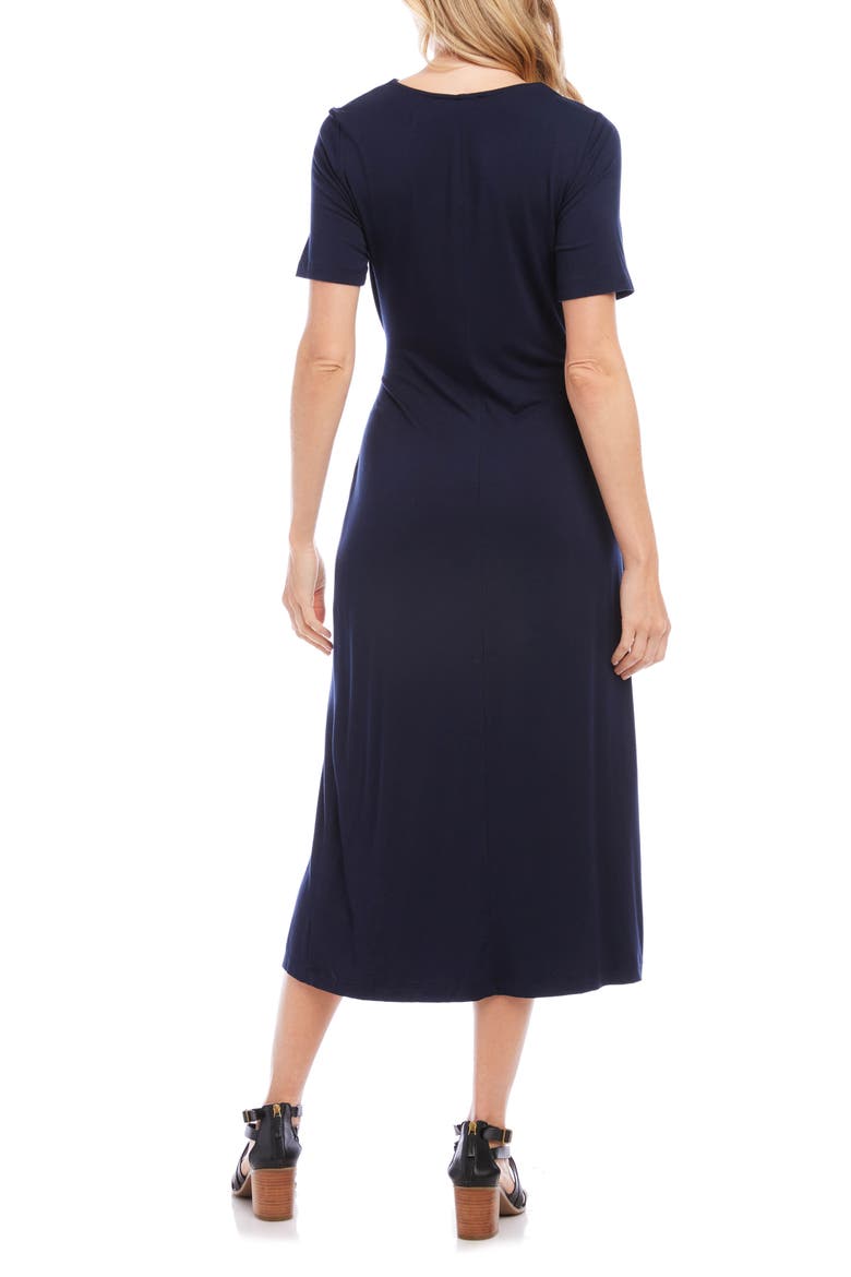 Faux Wrap Midi Dress, Alternate, color, NAVY