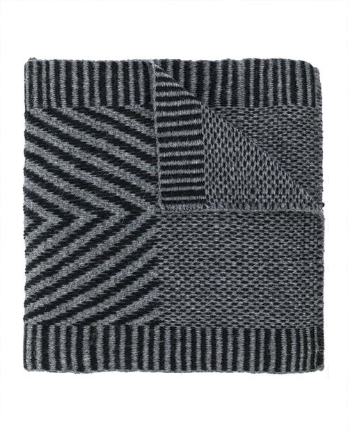 Voz Chevron Scarf In Grey/black
