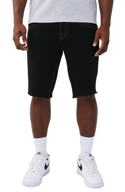 Ricky Frayed Hem Snap Flap Straight Denim Shorts