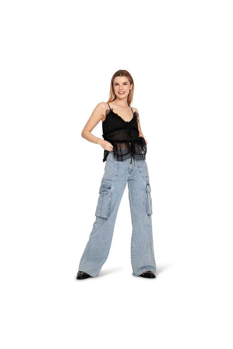 Southern Nights Cargo Jean, Alternate, color, Stonewash