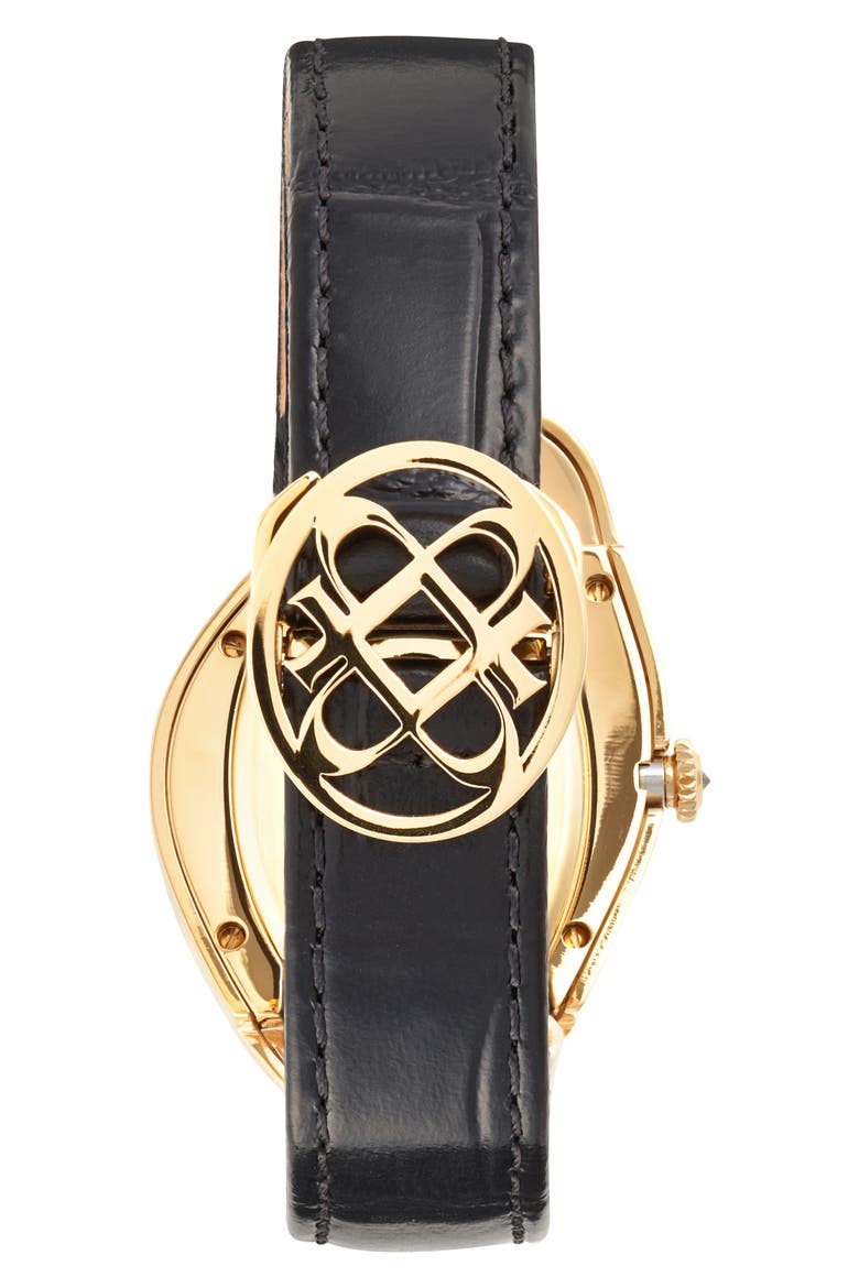 Paradoxe Lab Grown Diamond Leather Strap Watch, 30mm x 44mm, Alternate, color, ETERNAL MIDNIGHT