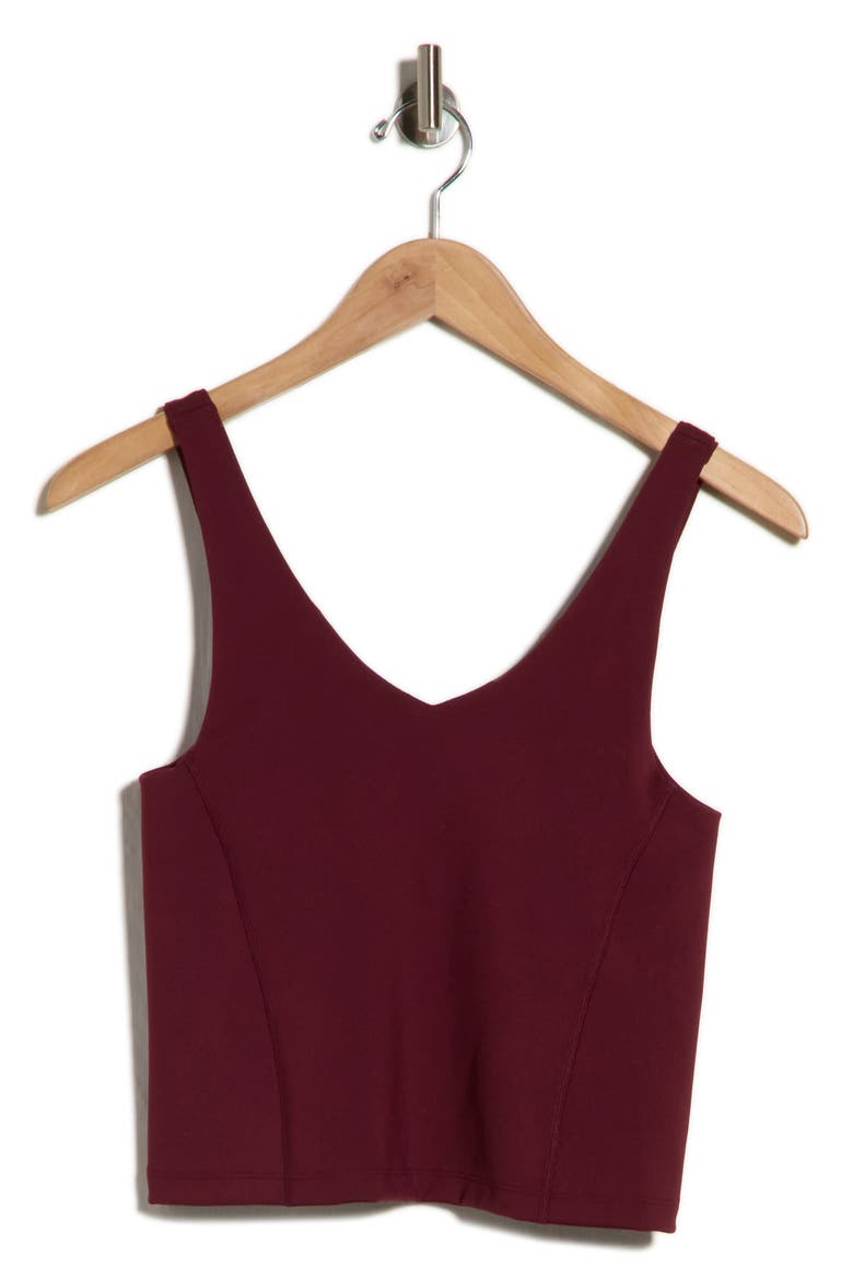 Air Glide V-Neck Performance Crop Tank, Main, color, WINDSOR WINE