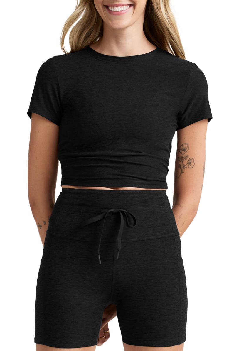Beyond Yoga Featherweight Crop T-Shirt, Main, color, Darkest Night