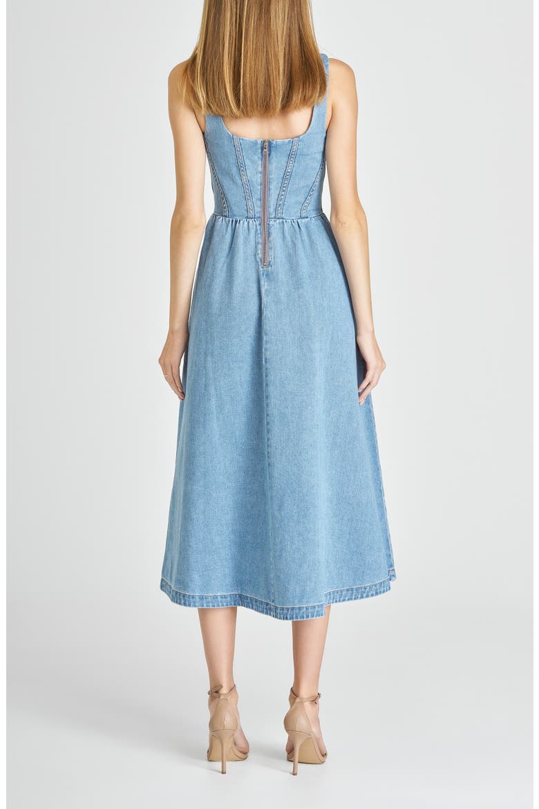 Daisy Sleeveless Denim Midi Dress, Alternate, color, VINTAGE BLUE