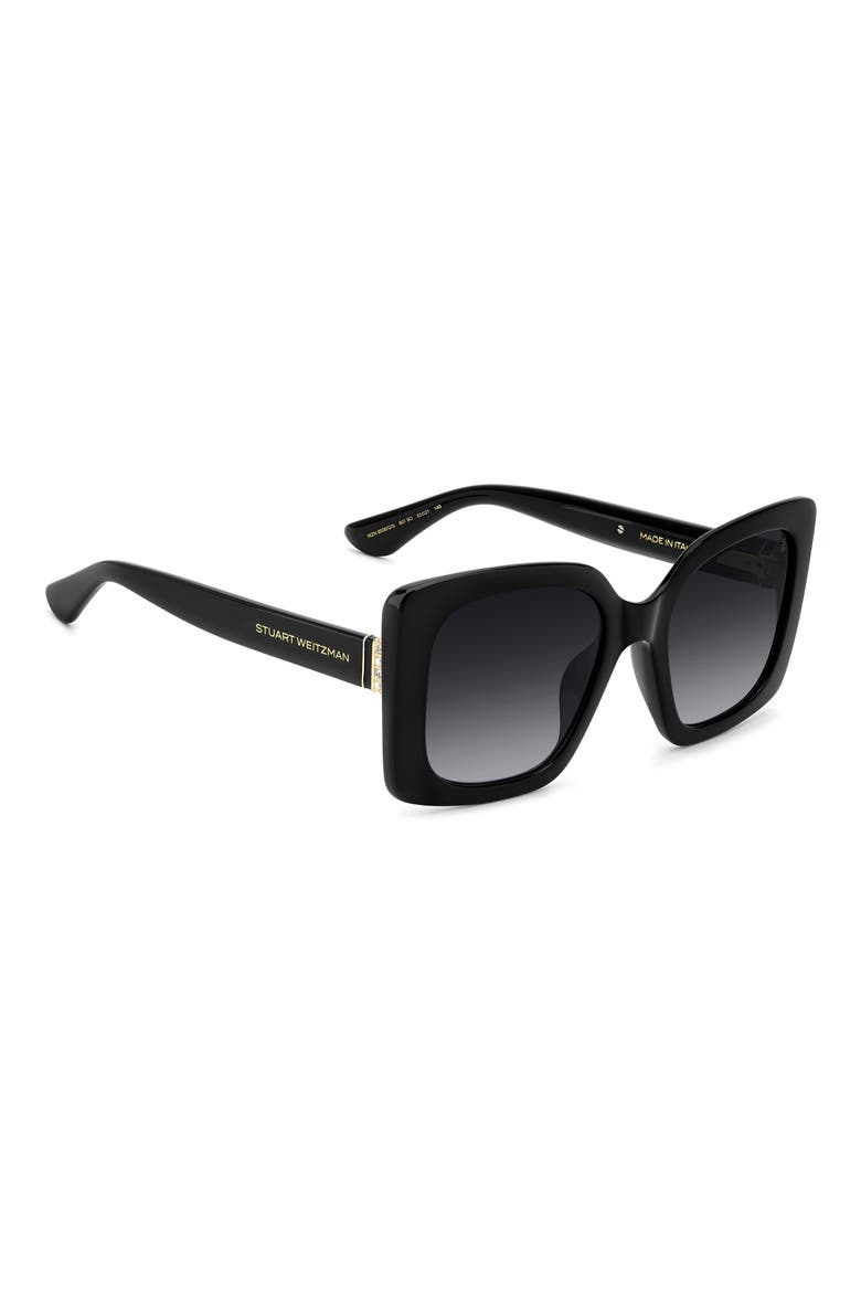 53mm Gradient Square Sunglasses, Alternate, color, BLACK