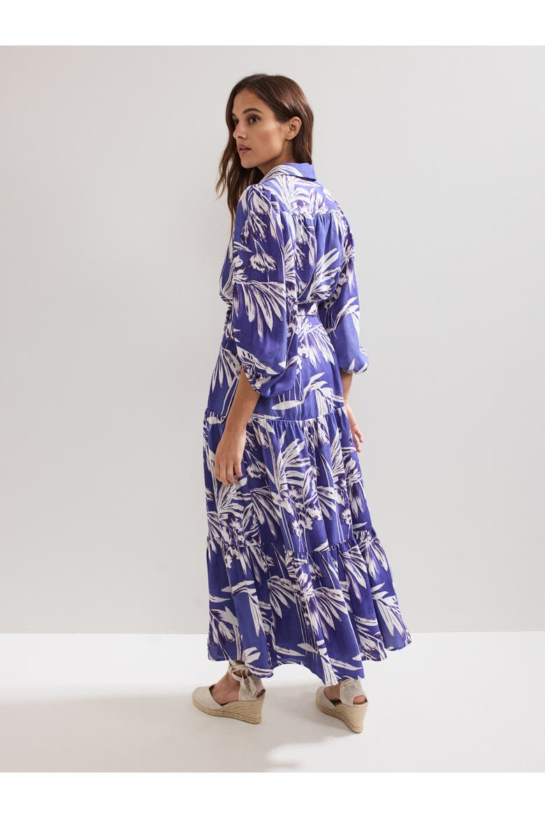 Coralie Print Shirt Midaxi Dress, Alternate, color, Blue
