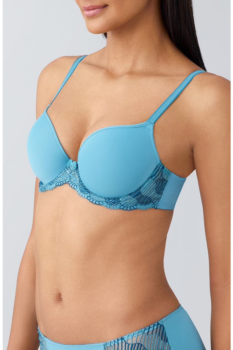 La Femme Underwire T-Shirt Bra, Alternate, color, ADRIATIC BLUE