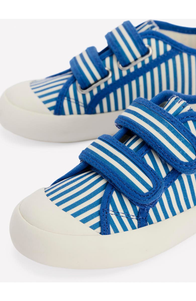 Mini Boden Kids' Canvas Low Top Sneaker, Alternate, color, Blue Ticking Stripe