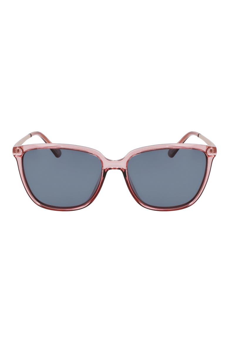 57mm Polarized Square Sunglasses, Main, color, PINK