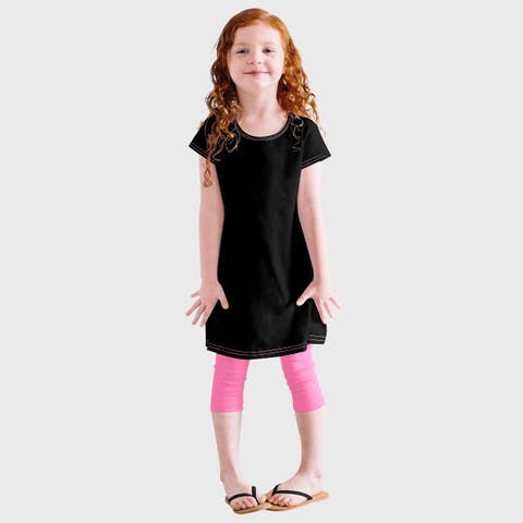 Soft Knit Jersey Cap Sleeve Dress (Toddler, Little Kid & Big Kid)