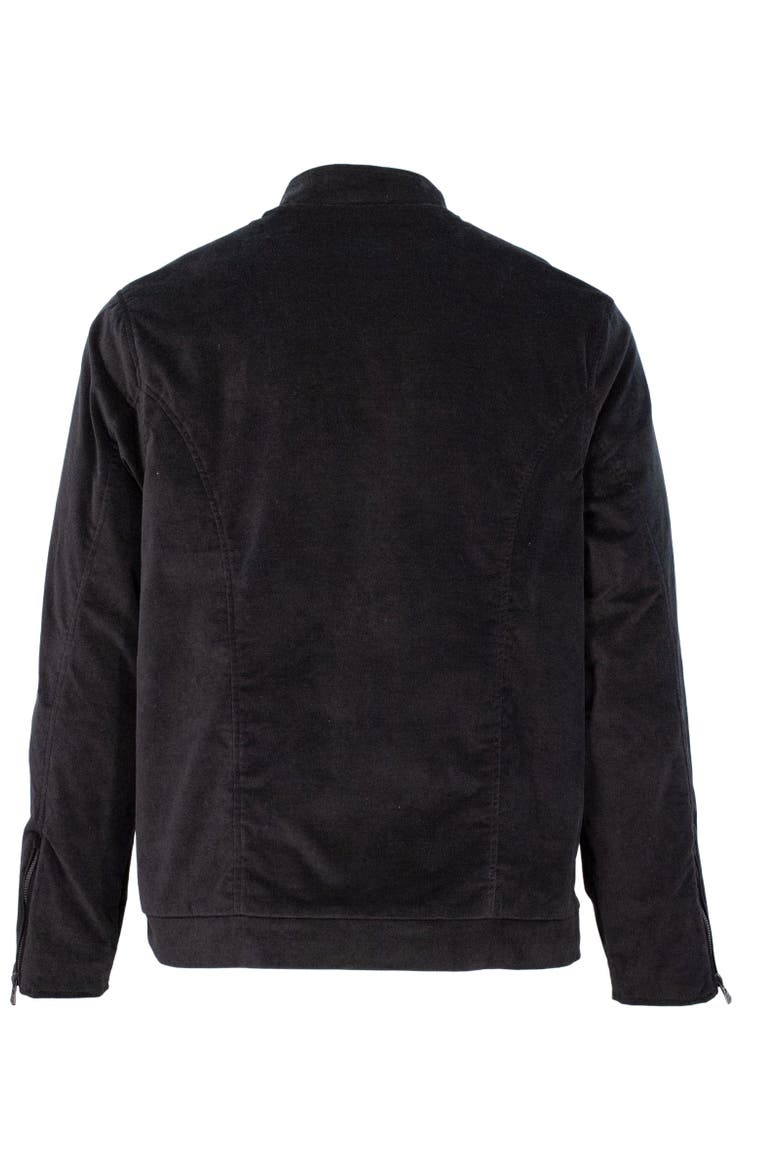 Dean Stretch Velvet Biker Jacket, Alternate, color, Black