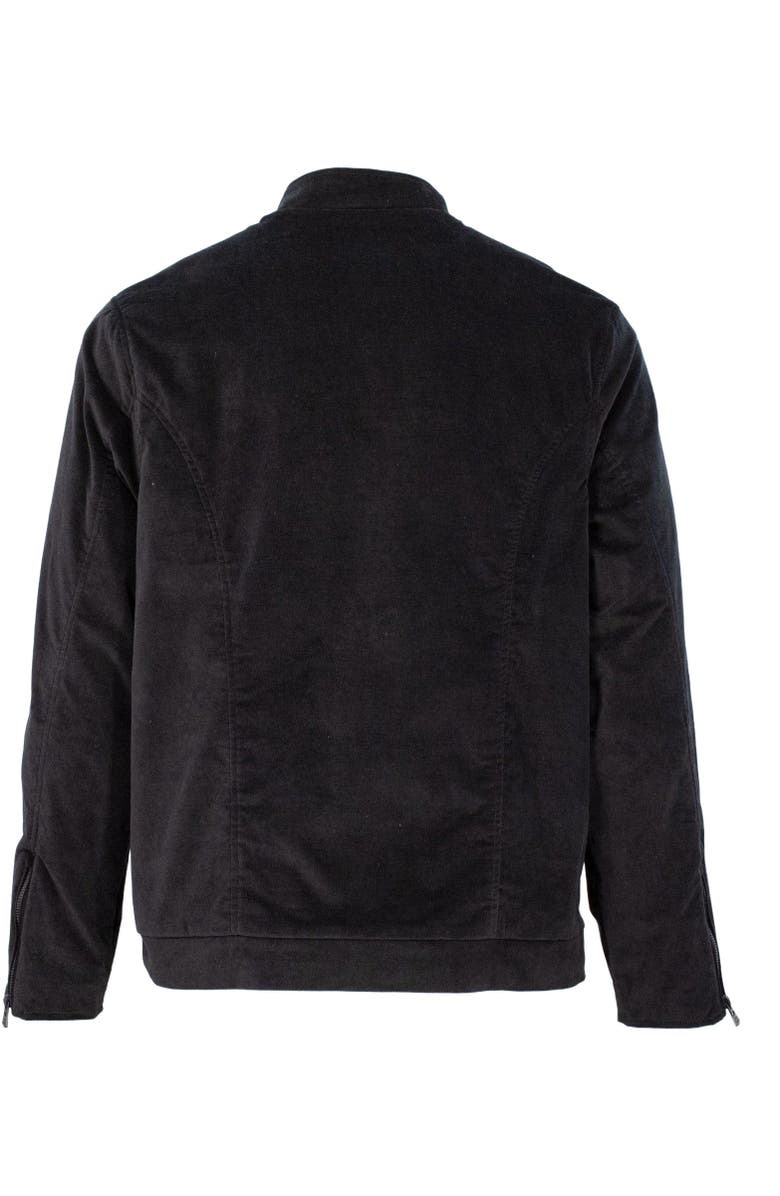 Lords of Harlech Dean Stretch Velvet Biker Jacket, Alternate, color, Black