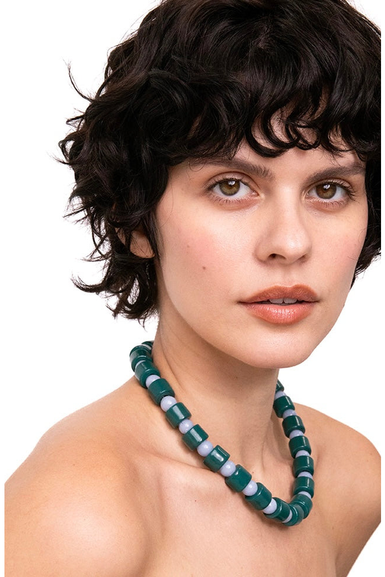 Bead Two Sundry Necklace, Alternate, color, Bottle & Blue Lace Agate