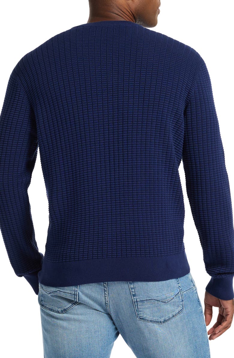 Robert Graham Dobbs Waffle Knit Sweater, Alternate, color, Navy