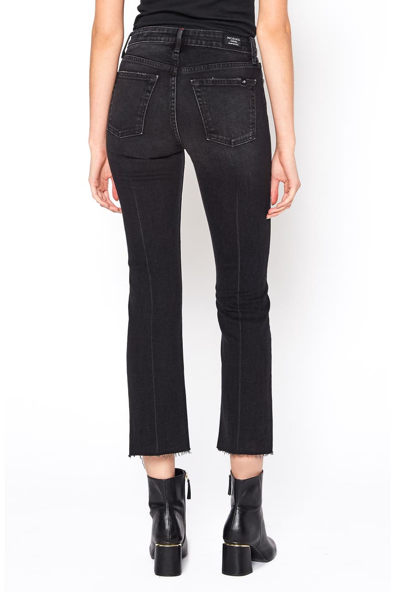 Farrah High Waist Step Hem Crop Kick Flare Jeans, Alternate, color, RHINO