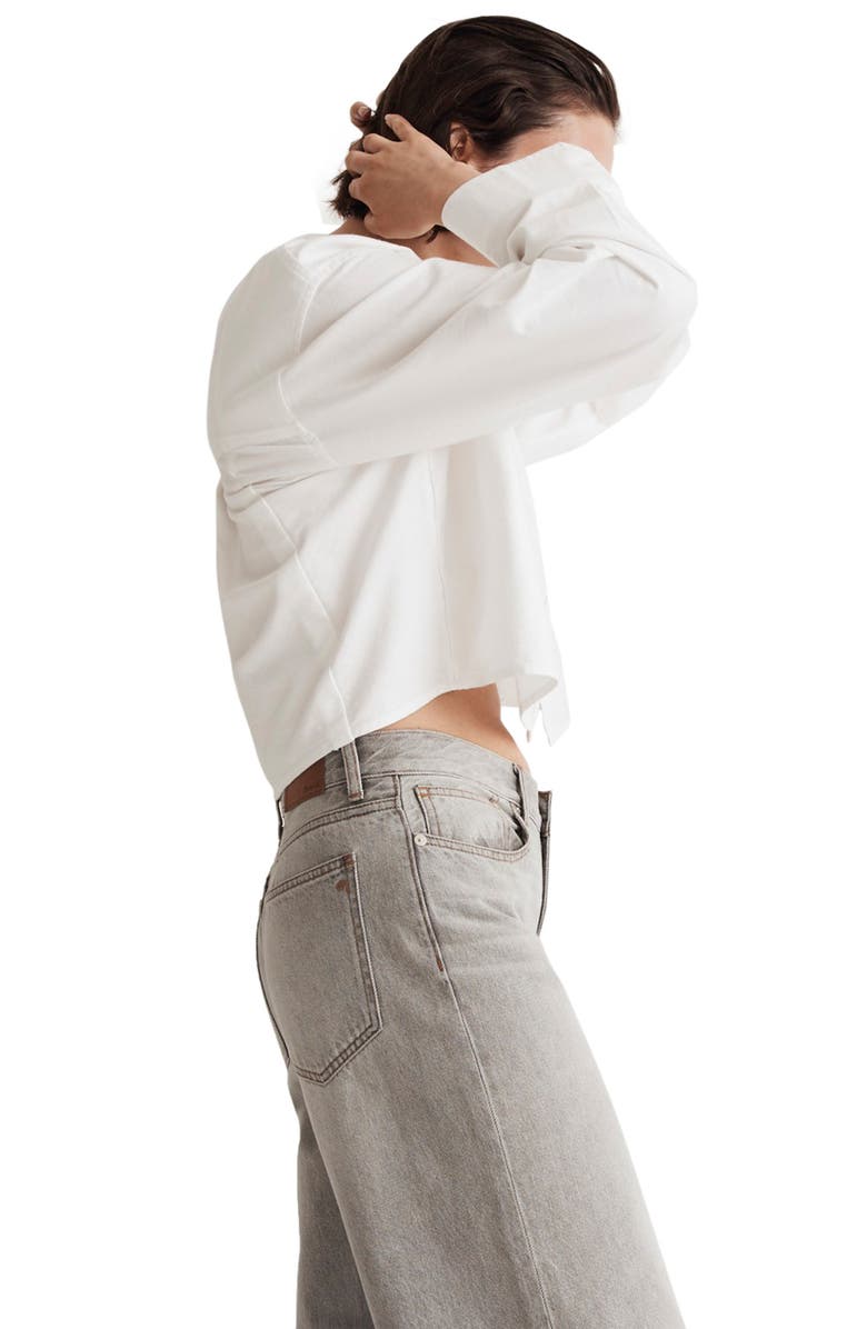 Madewell The Signature Oxford Crop Shirt, Alternate, color,