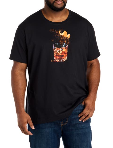 Big & Tall Whiskey On Fire Graphic Tee