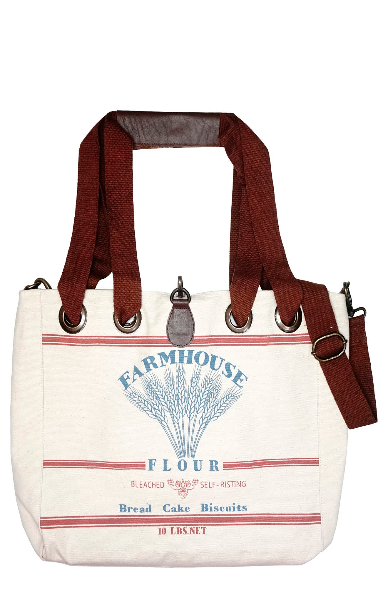 VINTAGE ADDICTION Farmhouse Flour Tote Bag, Main, color, 