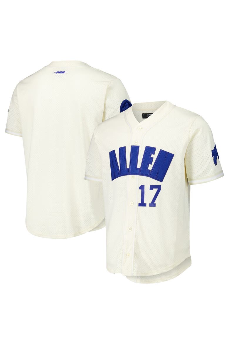 Men's Pro Standard Josh Allen Cream Buffalo Bills Name & Number Triple Tonal Button-Up Baseball Jersey, Alternate, color, Cream