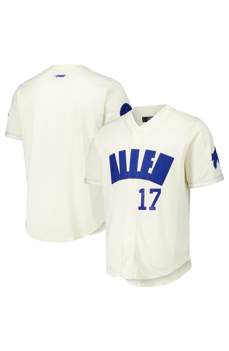 PRO STANDARD Men's Pro Standard Josh Allen Cream Buffalo Bills Name & Number Triple Tonal Button-Up Baseball Jersey, Alternate, color, Cream