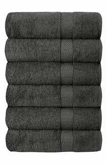J AND V TEXTILES Set of 6 Plush Towels