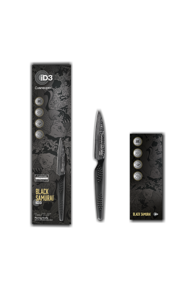 iD3® BLACK SAMURAI 3.5" Paring Knife, Alternate, color, Black