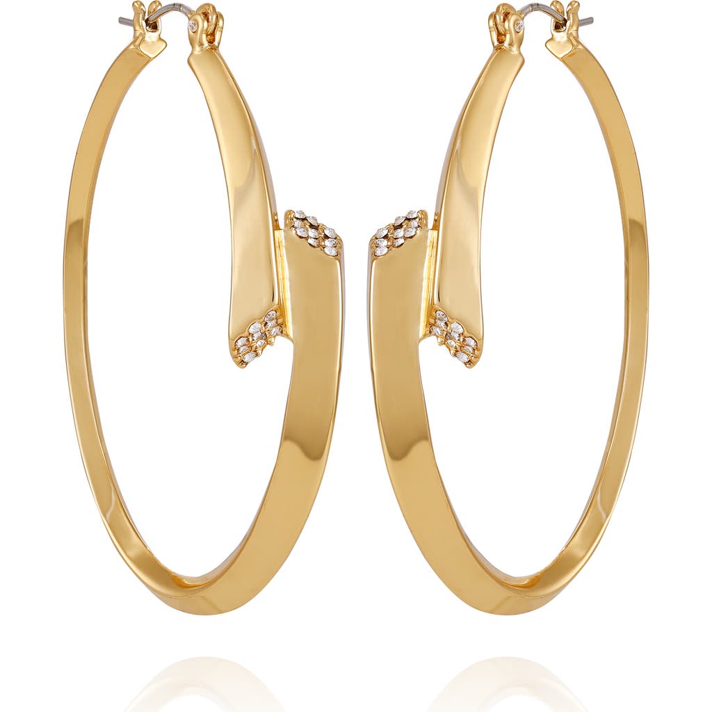 Vince Camuto Pavé Crystal Bypass Hoop Earrings
