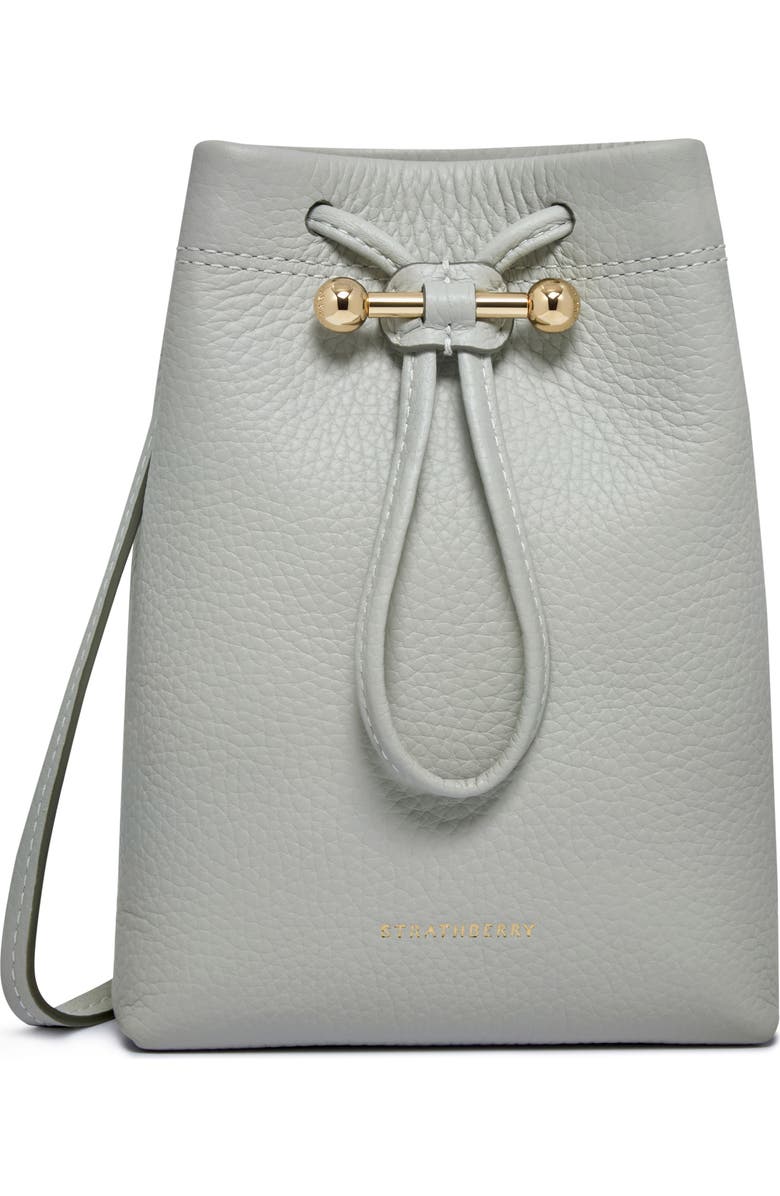 Strathberry Large Osette Leather Bucket Bag, Main, color, Marble Grey