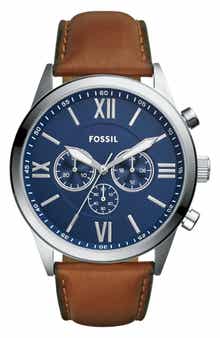 Flynn Leather Strap Chronograph Watch, 48mm