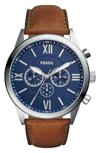 Flynn Leather Strap Chronograph Watch, 48mm