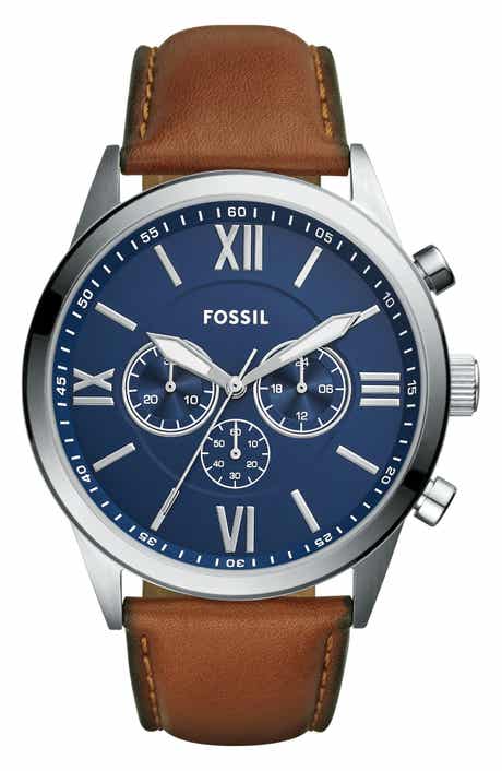 Flynn Leather Strap Chronograph Watch, 48mm