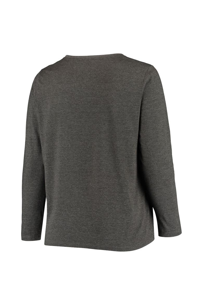 Women's Fanatics Branded Charcoal Cleveland Browns Plus Size Primary Logo Long Sleeve T-Shirt, Alternate, color, Charcoal