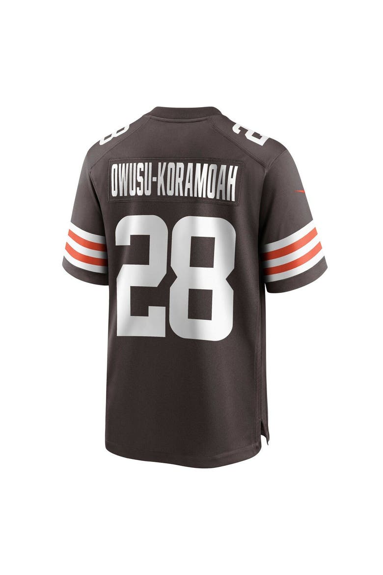 Men's Nike Jeremiah Owusu-Koramoah Brown Cleveland Browns Game Jersey, Alternate, color, BROWN