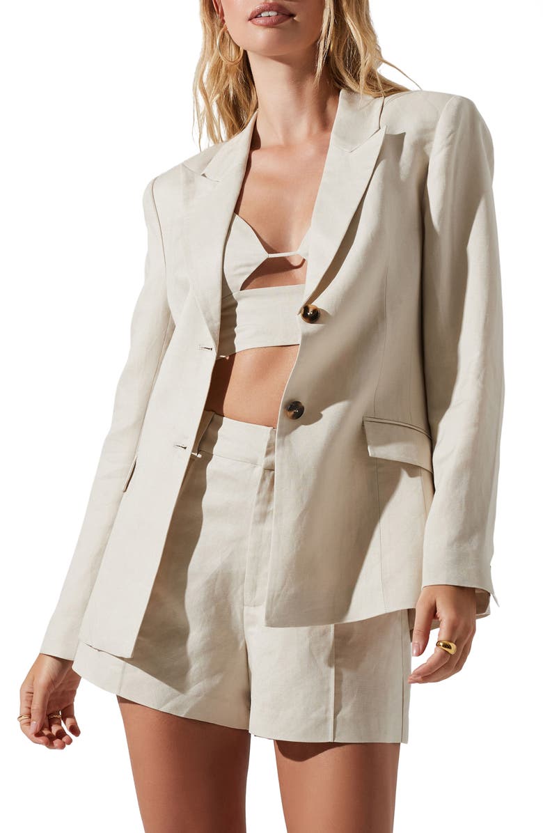 ASTR the Label Ayra Linen Blend Blazer, Alternate, color, 