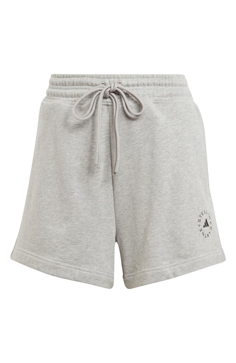 adidas by Stella McCartney TrueCasuals Organic Cotton Drawstring Sweat Shorts, Main, color, Medium Grey Heather
