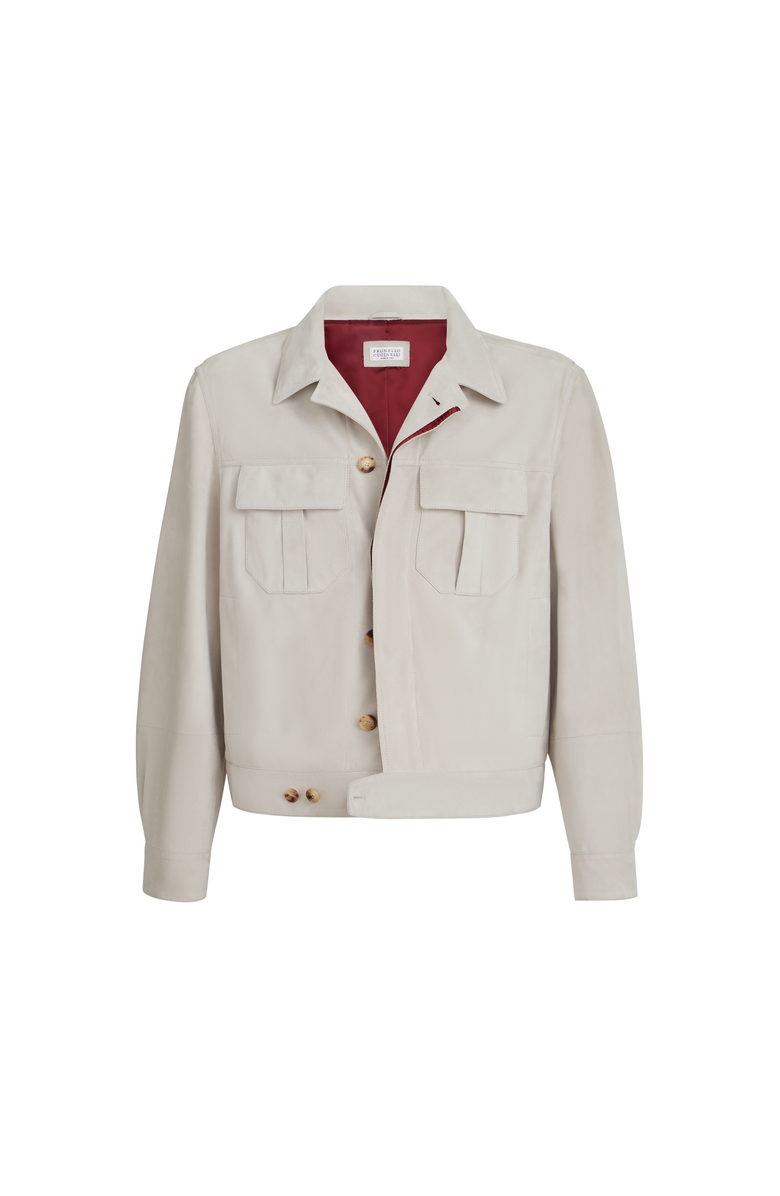 Brunello Cucinelli Suede jacket, Alternate, color, Sand