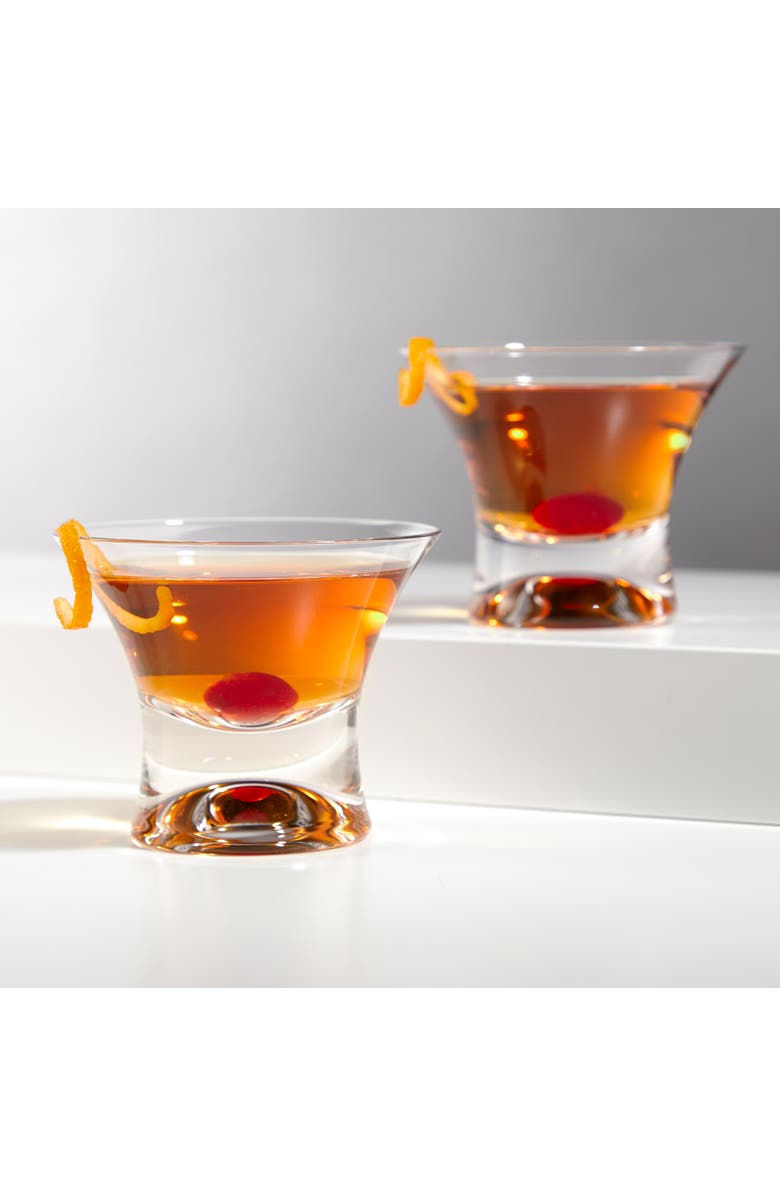 Viski Raye Crystal Stemless Manhattan Glasses Set of 2, Alternate, color, Clear
