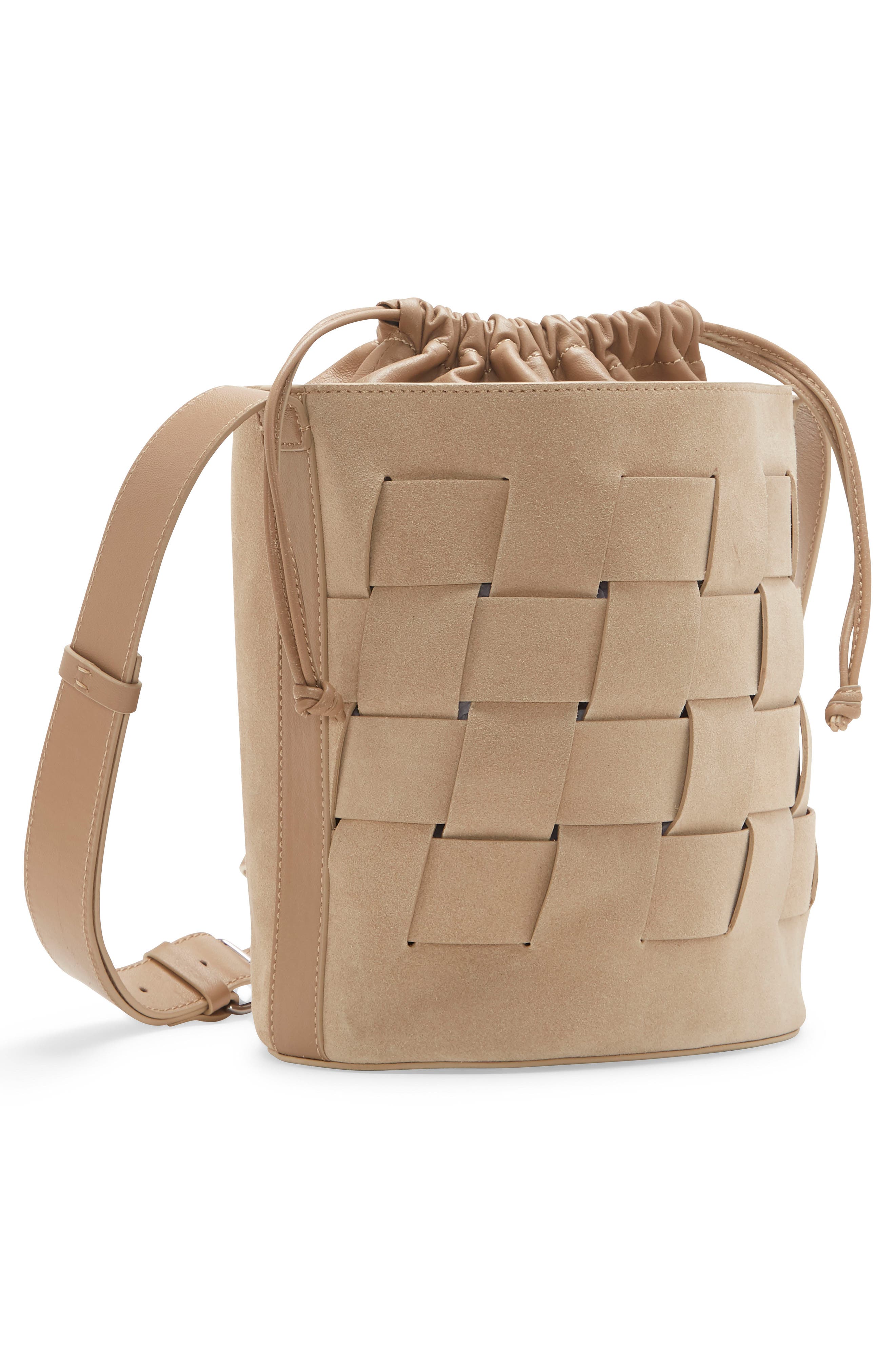 Josy Woven Leather Crossbody Bag, Alternate, color, SAHARA SAND
