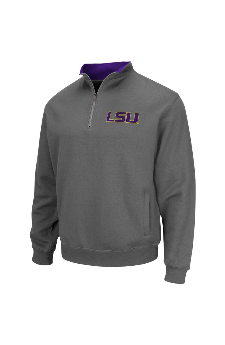 COLOSSEUM Men's Colosseum Charcoal LSU Tigers Tortugas Logo Quarter-Zip Jacket, Alternate, color, Charcoal