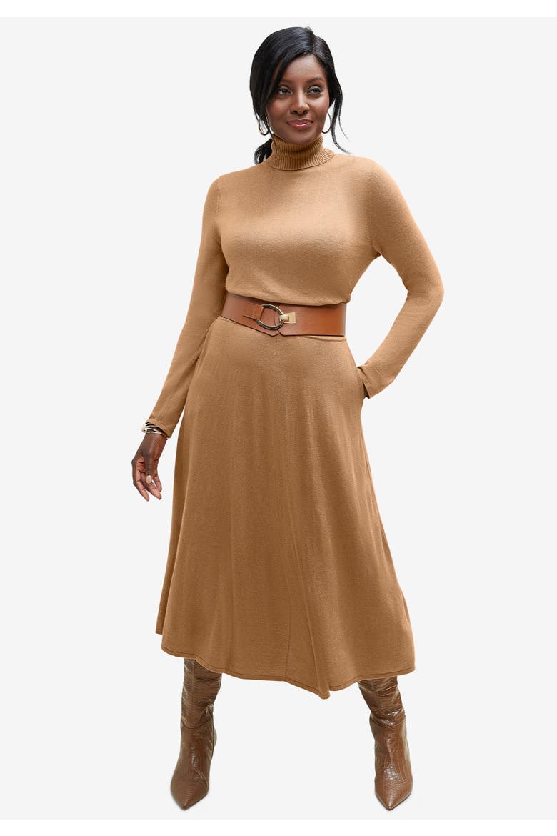 Carefree Cashmere Turtleneck, Alternate, color, CLASSIC RED