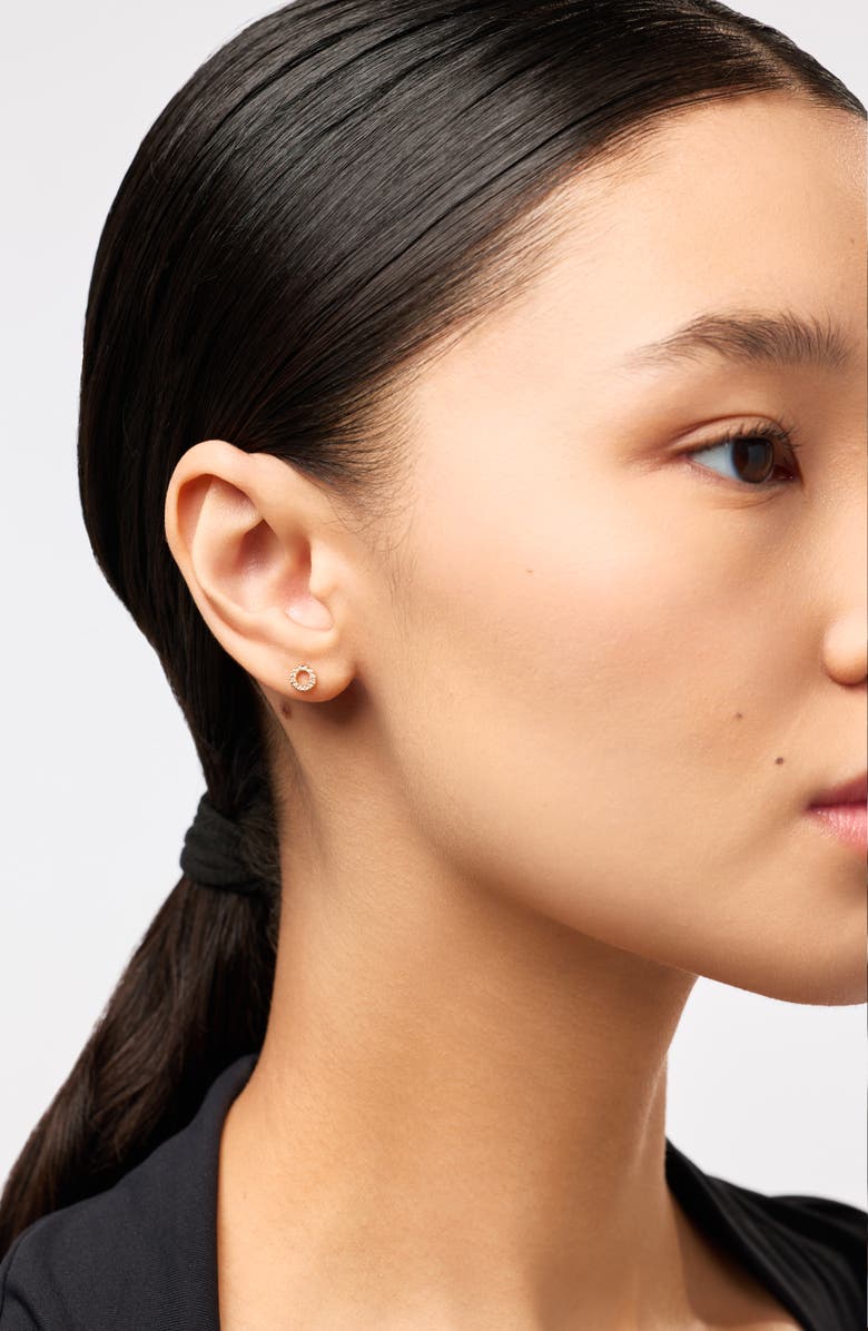 Ana Luisa Solid Yellow Gold - Diamond Circle Studs, Alternate, color, Gold