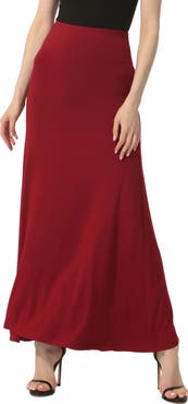 Kimi & Kai Women's Waist Ruched Maxi Skirt