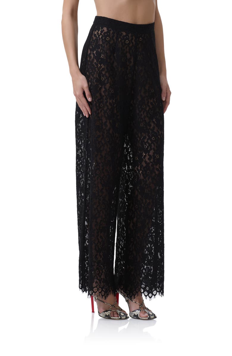 AFRM Pamela Sheer Lace Pants, Alternate, color, Noir